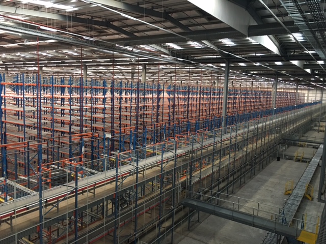 Large rows of pallet racking